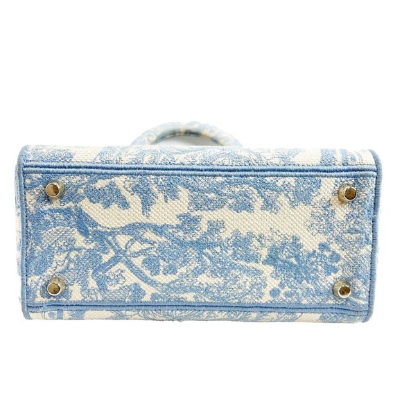Christian Dior Toile de Jouy Lady D-Lite Bag Embroidered Canvas Cornflower Blue - Picture 3 of 15